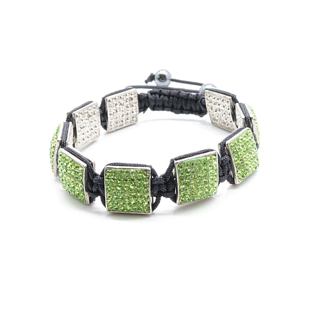 1640574197579 Fashion Creativity Blue Square Diamond Bangle Braided Tassel Exotic Bracelet