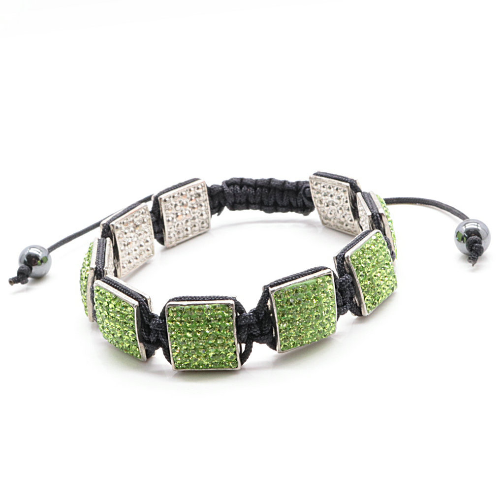 1640574197600 Fashion Creativity Blue Square Diamond Bangle Braided Tassel Exotic Bracelet