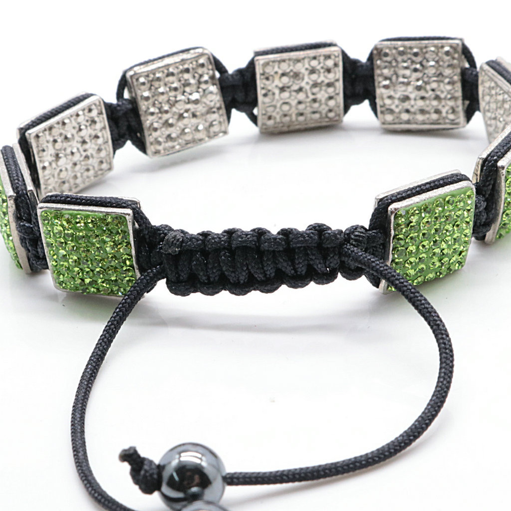 1640574198098 Fashion Creativity Blue Square Diamond Bangle Braided Tassel Exotic Bracelet