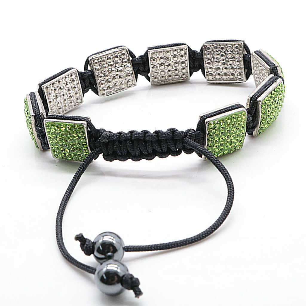 1640574198147 Fashion Creativity Blue Square Diamond Bangle Braided Tassel Exotic Bracelet