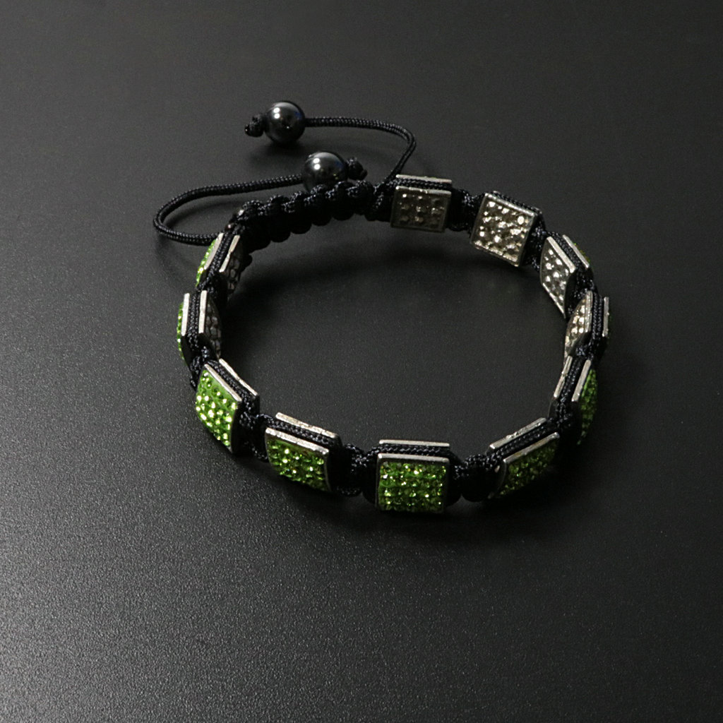 1640574198697 Fashion Creativity Blue Square Diamond Bangle Braided Tassel Exotic Bracelet