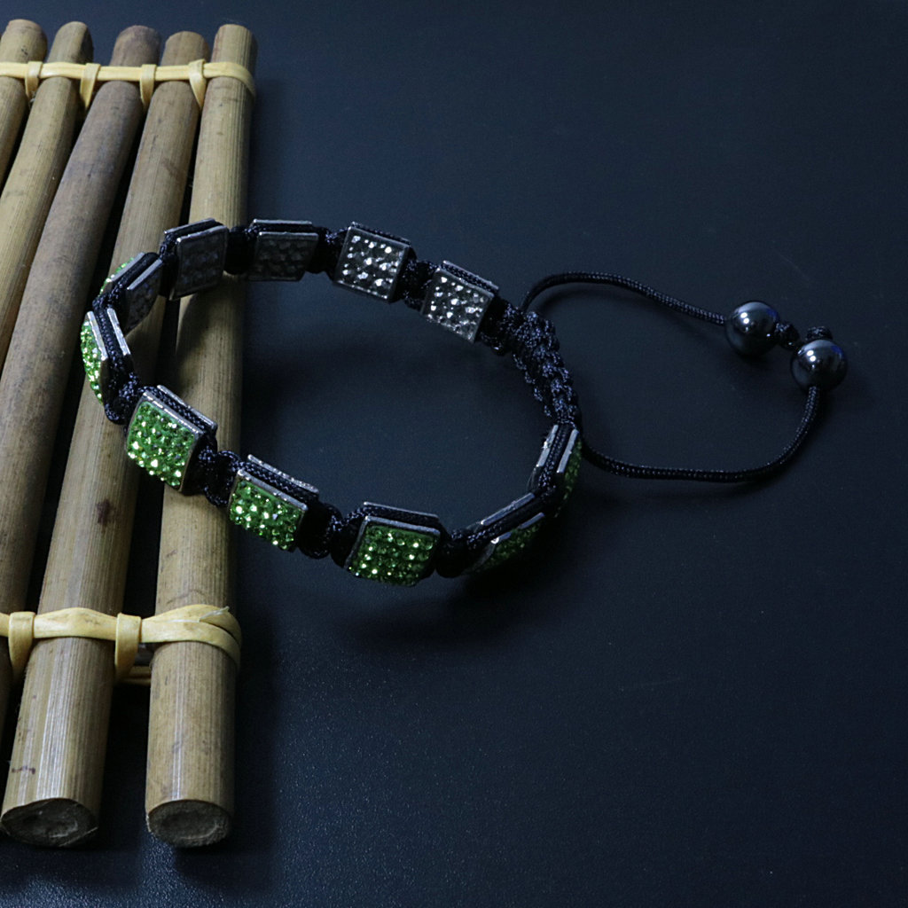 1640574198740 Fashion Creativity Blue Square Diamond Bangle Braided Tassel Exotic Bracelet