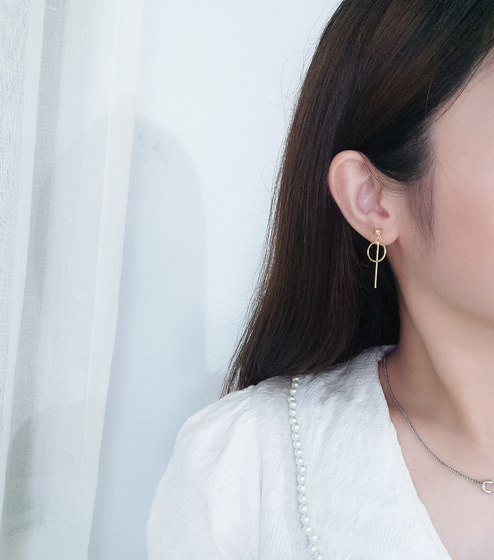 1640920129742 Ins Simple Style S925 Sterling Silver Geometric Circle Earrings