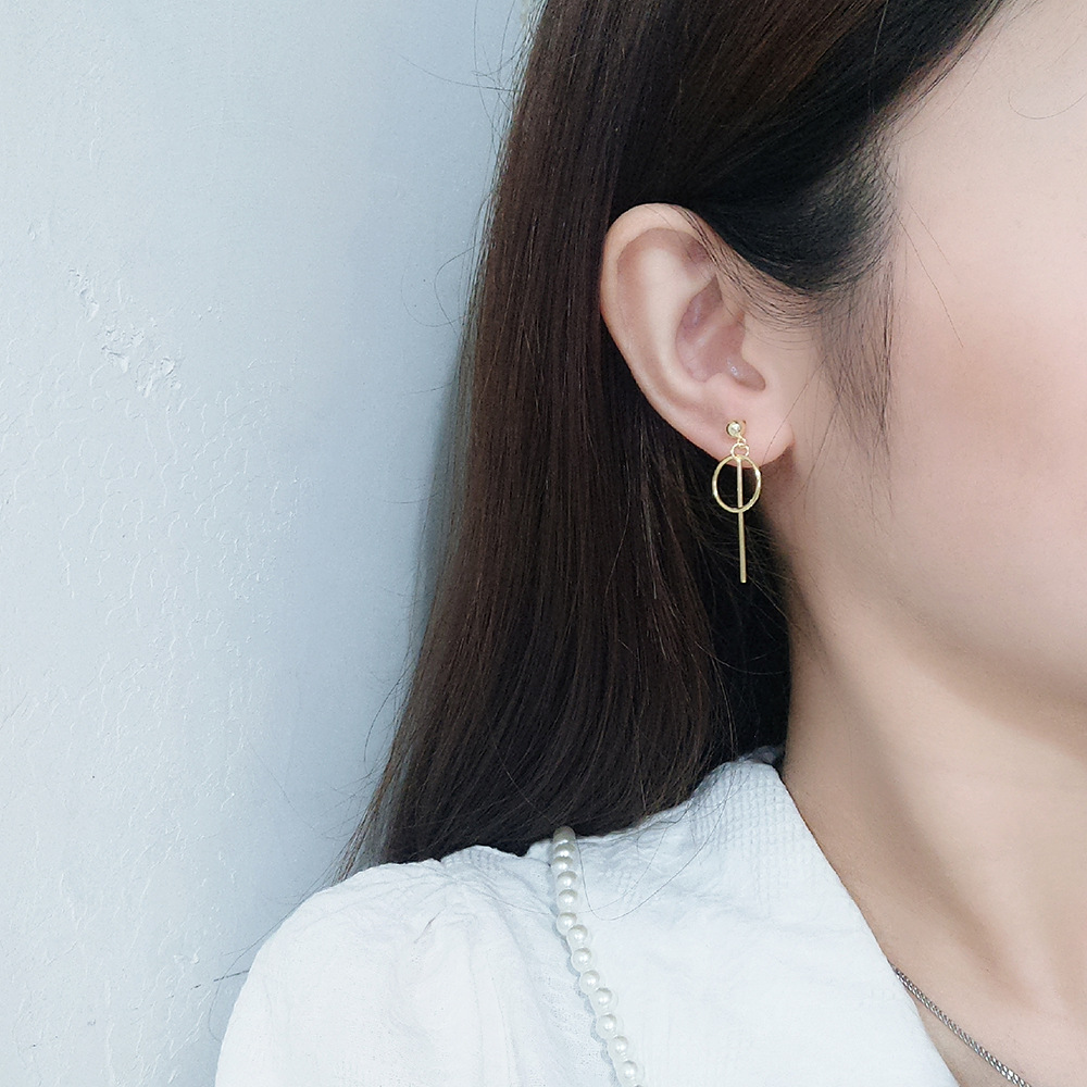 1640920132877 Ins Simple Style S925 Sterling Silver Geometric Circle Earrings