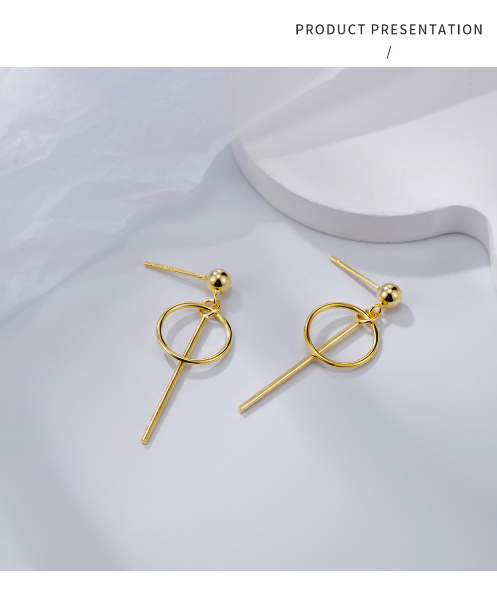 1640920134163 Ins Simple Style S925 Sterling Silver Geometric Circle Earrings
