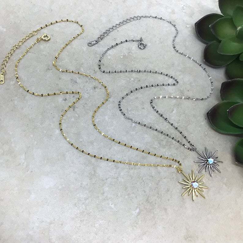 Boho Synthetic Opal Necklace Gold Sun God 4 1642234863501 Boho Synthetic Opal Necklace Gold Sun God