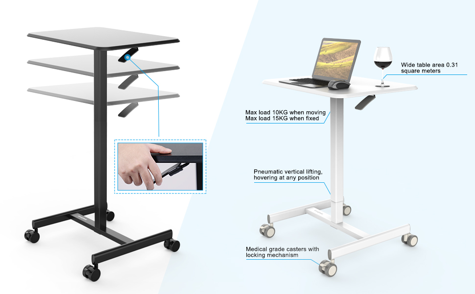 adjustable height desk standing desk adjustable height rolling desk rolling table podium