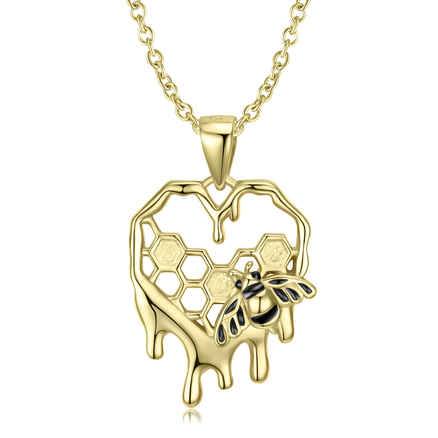 1588058354109124608 Honeycomb Necklace S925 Sterling Silver Gold-plated Necklace Pendant Ins Wind