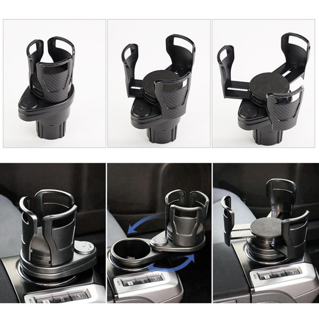 2x2 in 1 Multifunction Car Double Cup Holder Water Bottle Drink Holder Mount Auto Telescopic Water Bottle Drinks Container