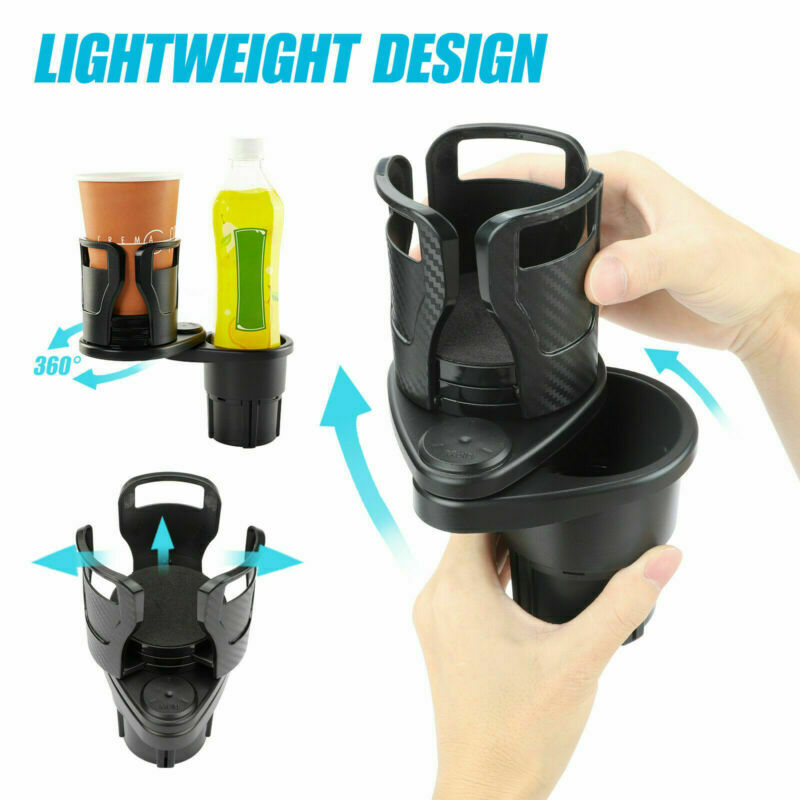 2x2 in 1 Multifunction Car Double Cup Holder Water Bottle Drink Holder Mount Auto Telescopic Water Bottle Drinks Container