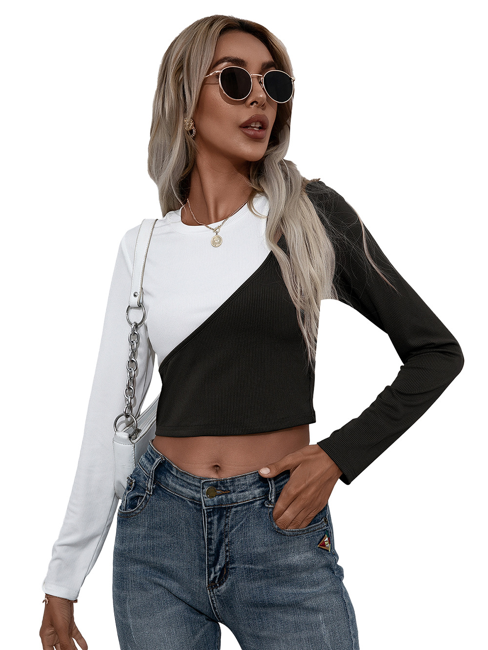 Title 36, Super Short Round Neck Long Sleeve T-shirt Top ...