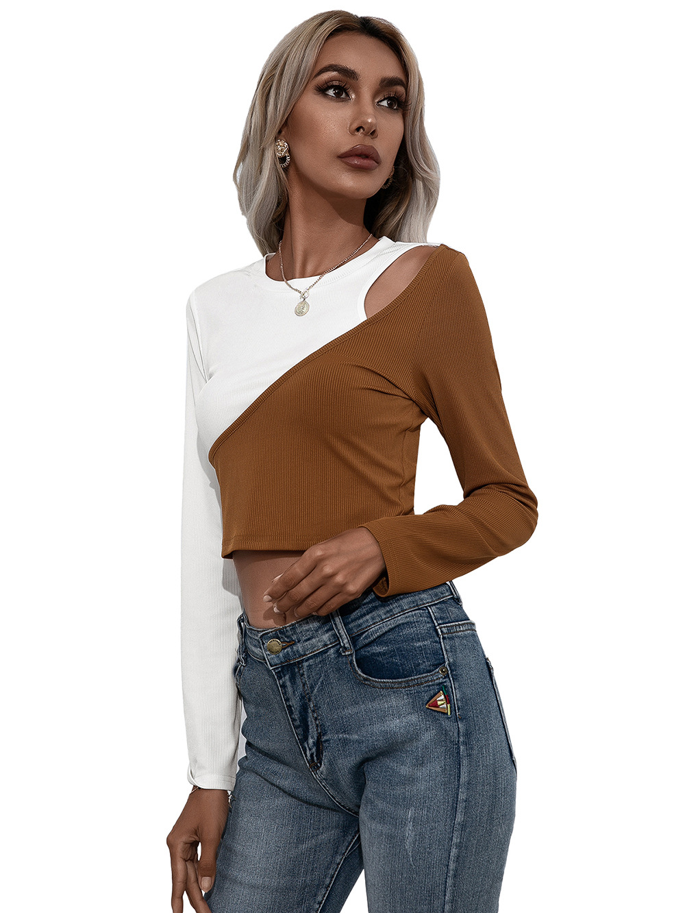 Title 40, Super Short Round Neck Long Sleeve T-shirt Top ...