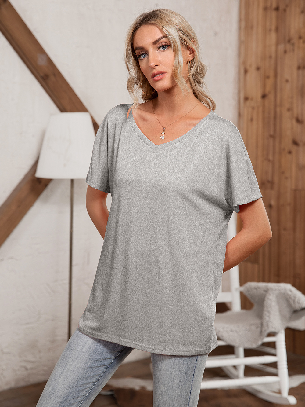 Title 10, Round Neck Loose Casual Short Sleeve T-Shirt To...