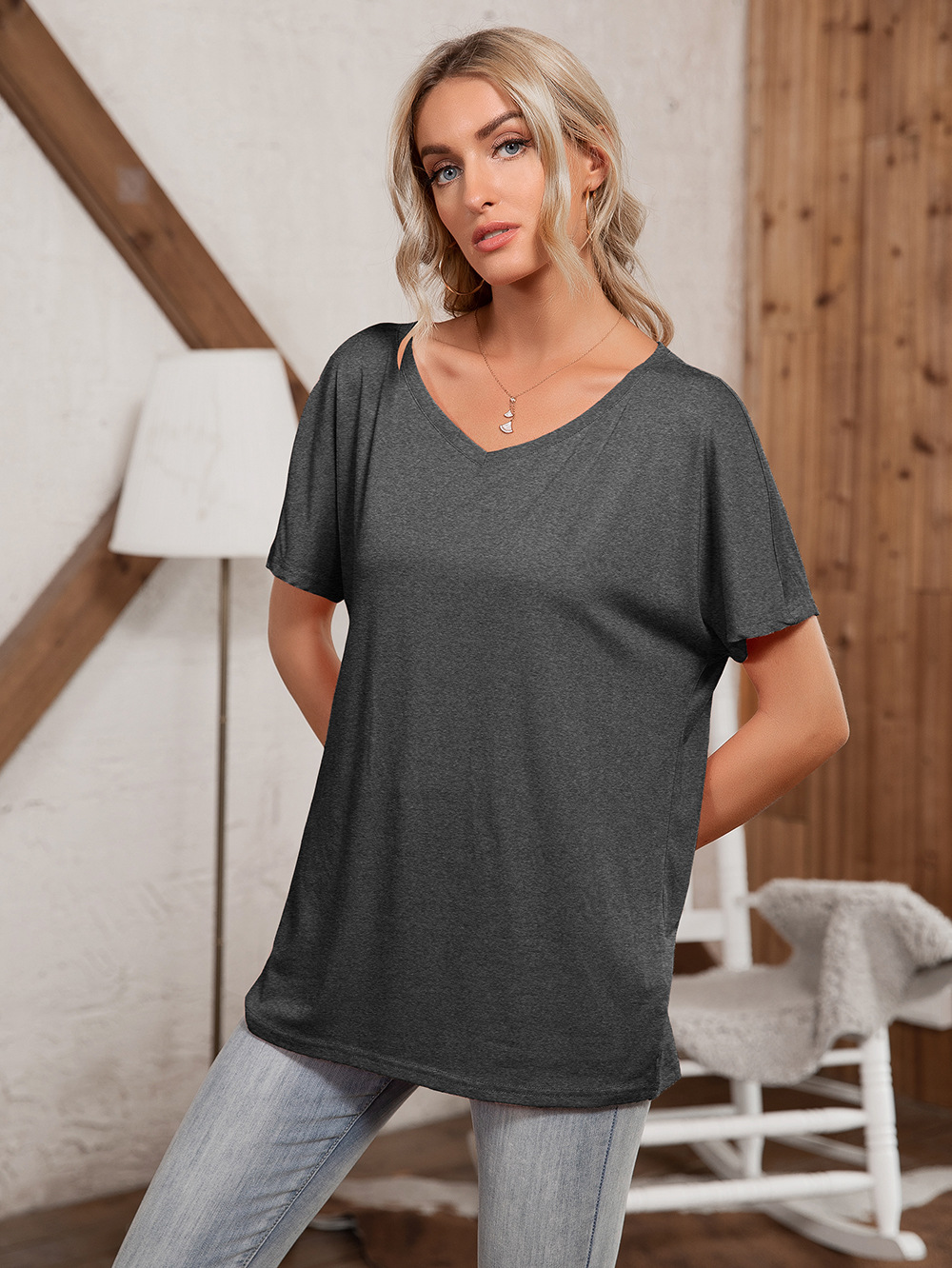 Title 20, Round Neck Loose Casual Short Sleeve T-Shirt To...