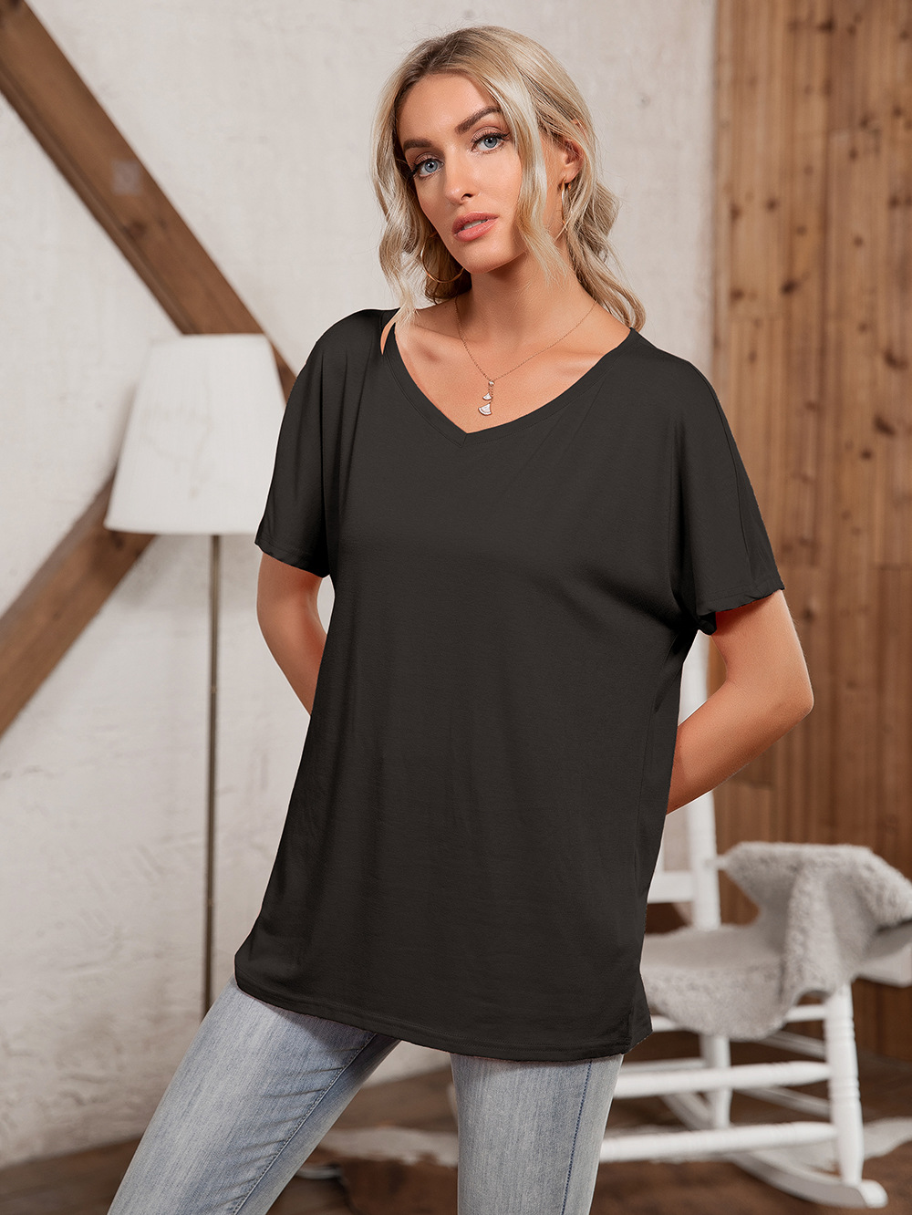 Title 50, Round Neck Loose Casual Short Sleeve T-Shirt To...