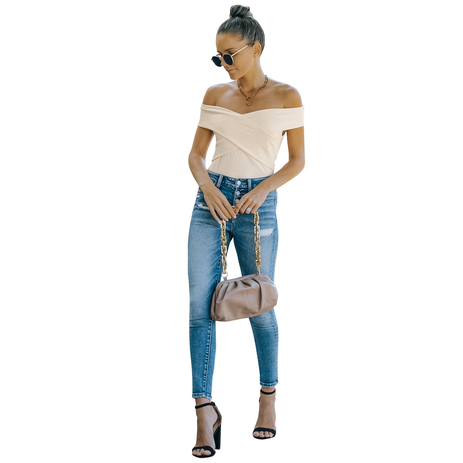 Title 22, European And American Style Slim One Shoulder Top