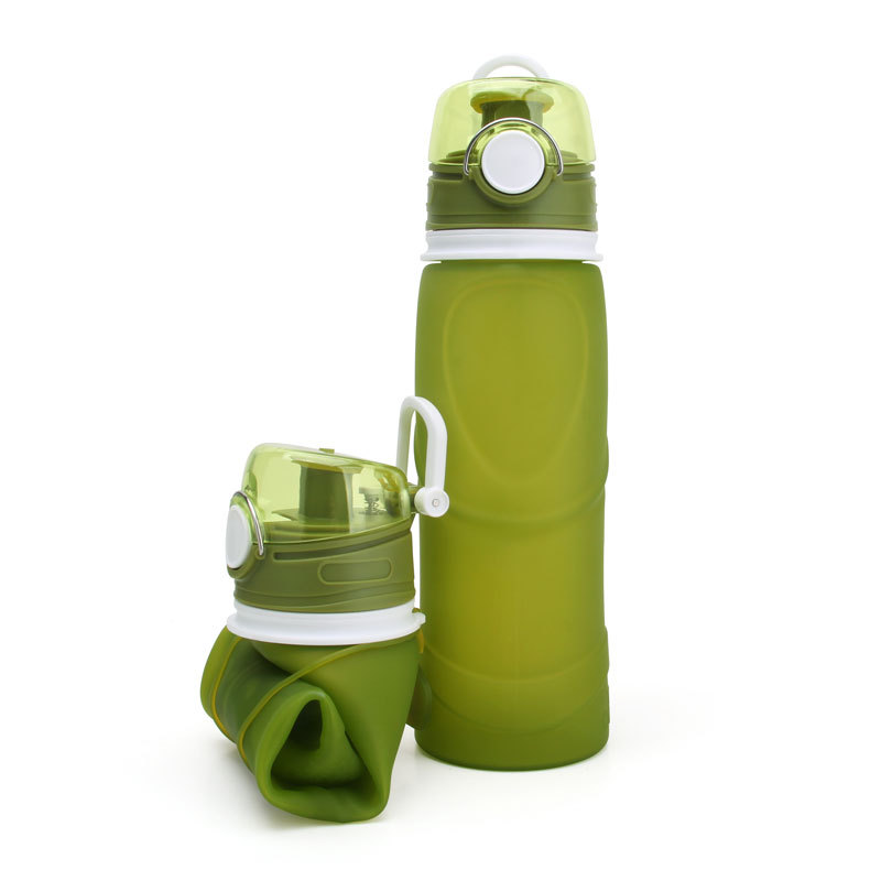 硅胶折叠水瓶 食品级硅胶水瓶  旅行便携折叠水杯 旅行折叠水壶