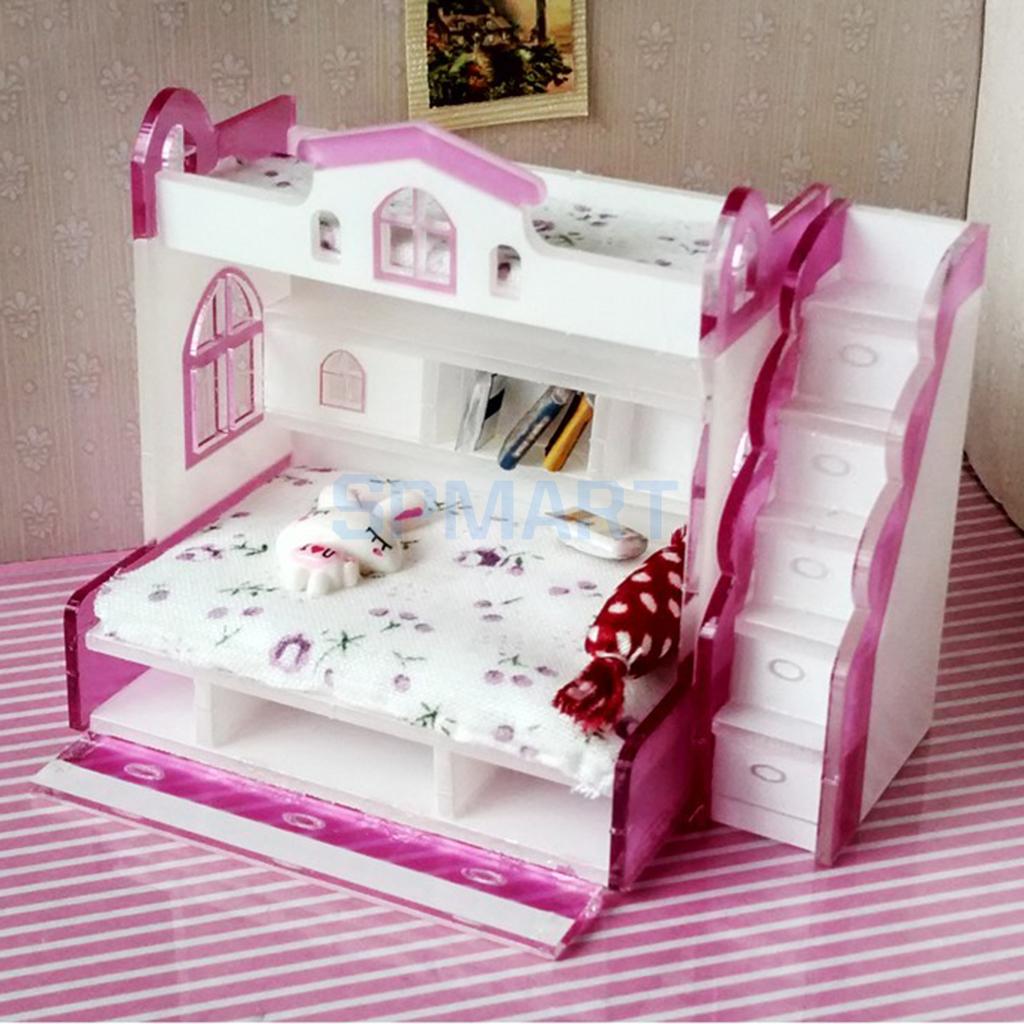 Modèle de lit superposé Miniature en ABS, pour maison de poupées 1/12, meubles de chambre d'enfants, scènes de vie, accessoire de décoration de salle #2