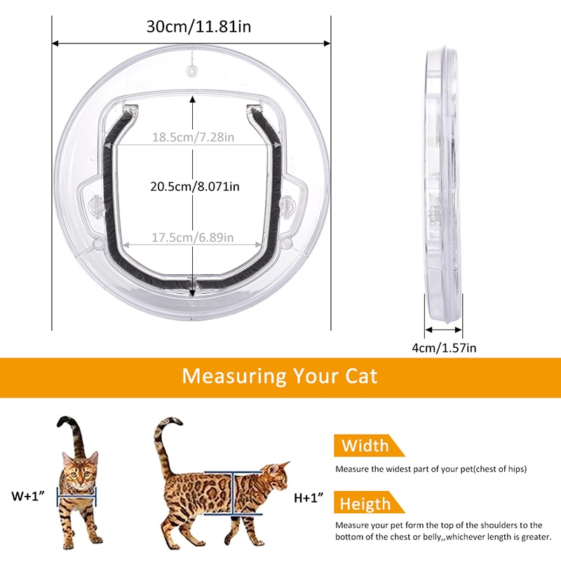 New PC Pet Glass Door Cat Dog Door Security Flap Gate Pet Supplies Home Gate Animal Pet Cat Dog Access Door Pet Safety Products11