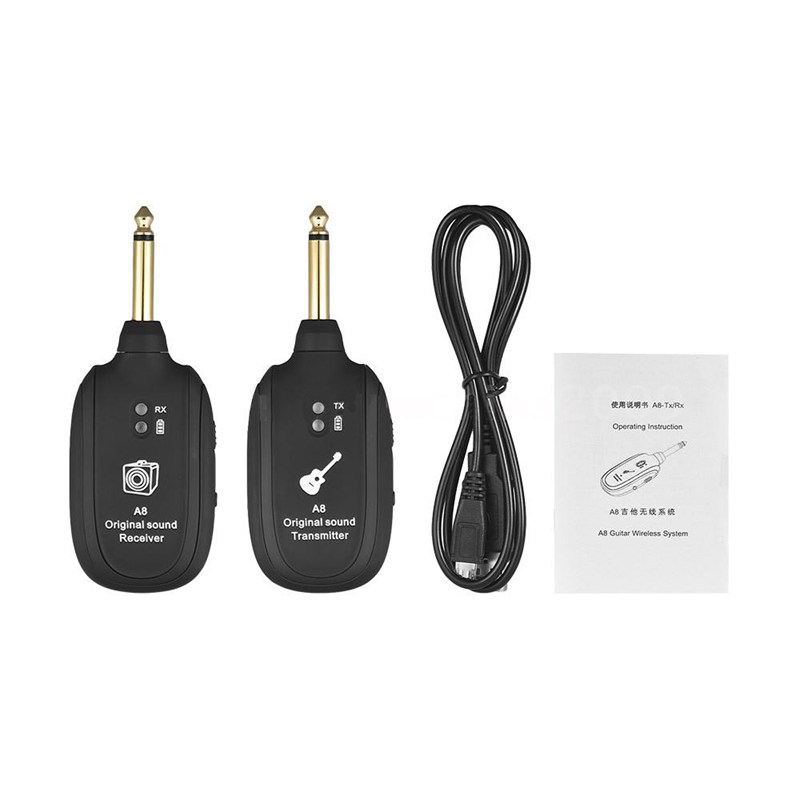 High Quality Black UHF Guitar Wireless System Transmitter And Receiver