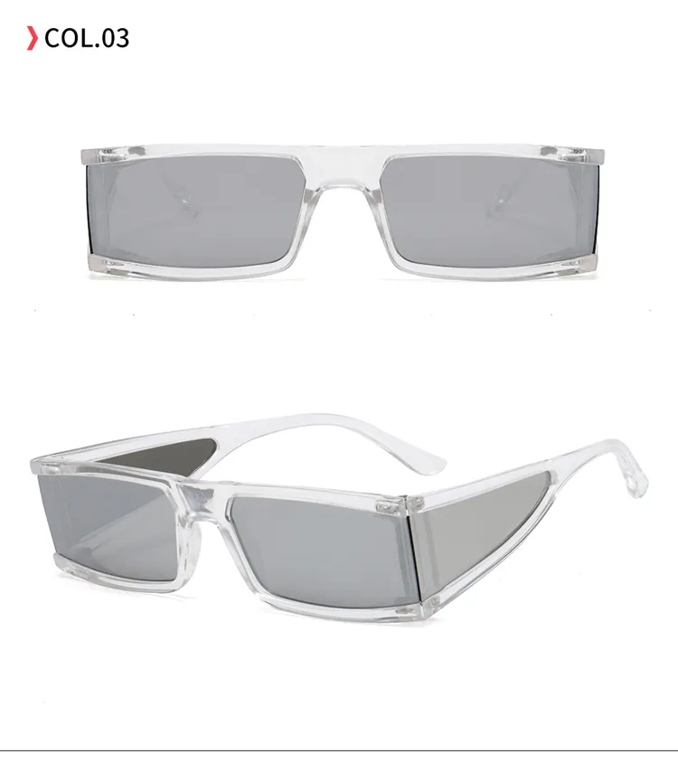 نظارات Superhot 14745 نظارات شمسية فضية مستطيلة الشكل مستقبلية