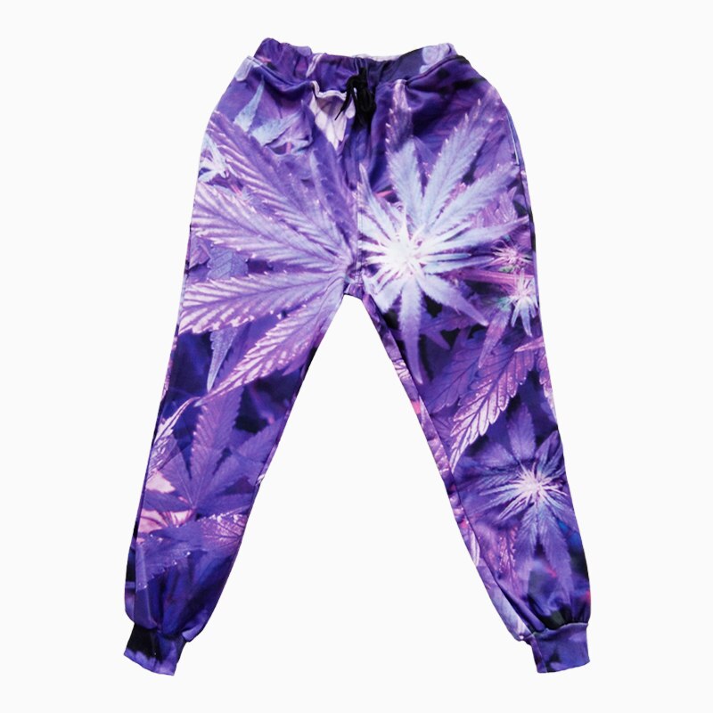 Fashion Brand Purple Sweatpants Women Men Funny Weed Leaf Print Joggers Pants Unisex 3D Graphic Loose Fitness Trousers Custom (5)