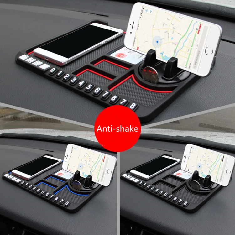 Multi-function car mobile phone bracket car non-slip pad bracket storage pad temporary parking number plate bracket