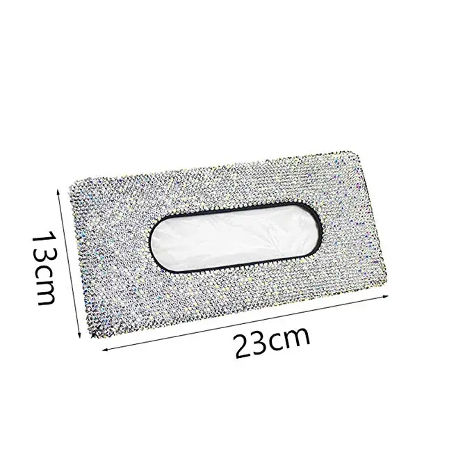 Boîte à mouchoirs en cuir PU cristal scintillant, Style suspendu universel, pare-soleil de voiture, offre spéciale