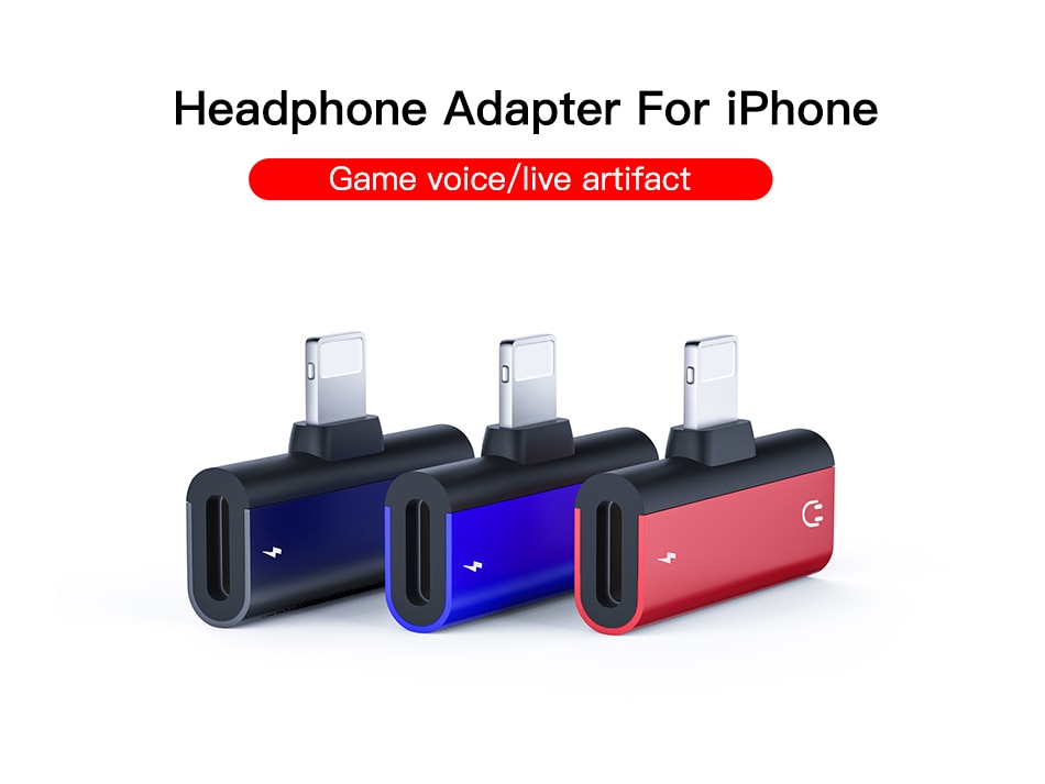 !ACCEZZ For Apple Headphone Adapter For iphone 7 8 Plus X XS MAX XR Audio Connector Converter 2 in 1 lighting Earphones Adapter (2)