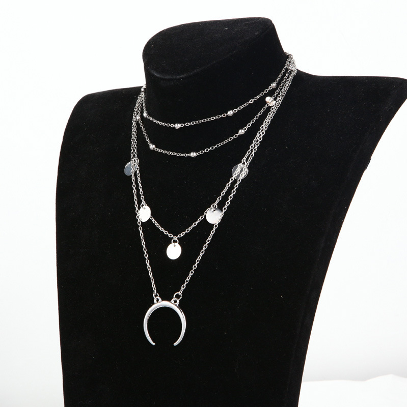 Vintage Multilayer Crystal Turkish Star Moon Necklace Sexy Beach Gold Pendant 3 undefined