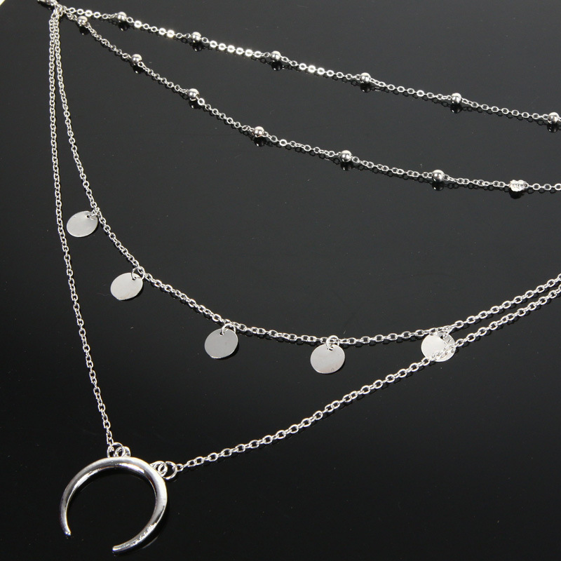 Vintage Multilayer Crystal Turkish Star Moon Necklace Sexy Beach Gold Pendant 5 undefined