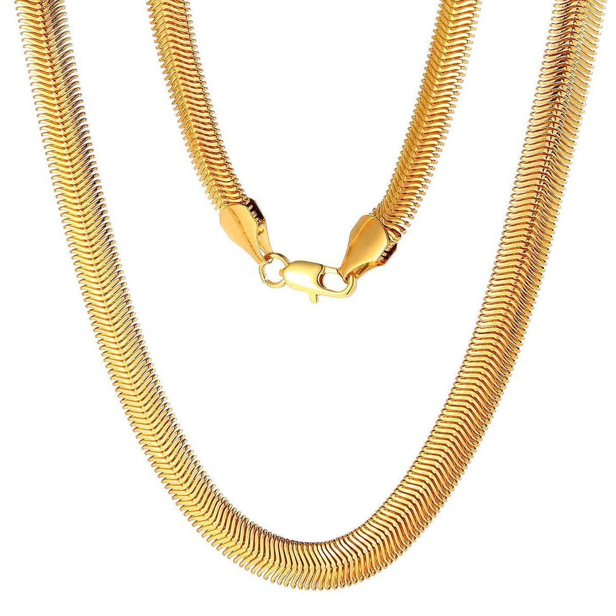 18K Gold Snake Bone Copper Chain 1 男士黄金填充链项链时尚蛇中国嘻哈项链erkek kolye妇女男士珠宝科利尔femme 60厘米