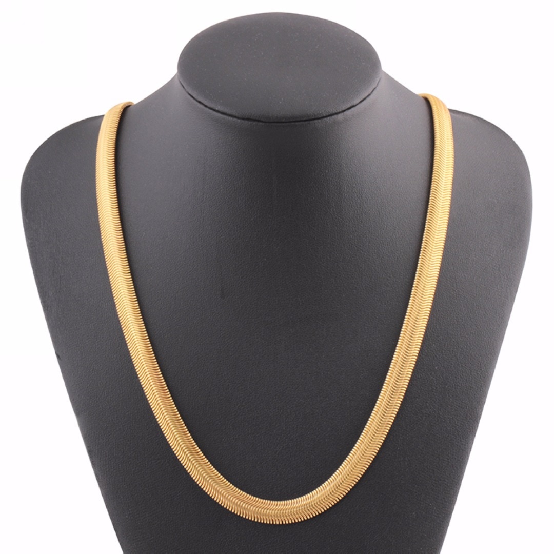 18K Gold Snake Bone Copper Chain 3 男士黄金填充链项链时尚蛇中国嘻哈项链erkek kolye妇女男士珠宝科利尔femme 60厘米
