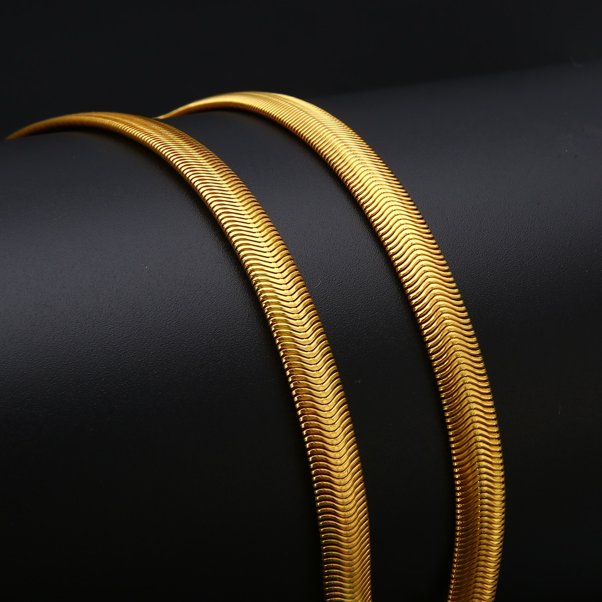 18K Gold Snake Bone Copper Chain 6 男士黄金填充链项链时尚蛇中国嘻哈项链erkek kolye妇女男士珠宝科利尔femme 60厘米