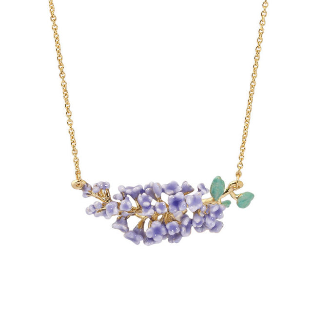 1631739222270545920 Lavender necklace with gold-plated enamel glaze