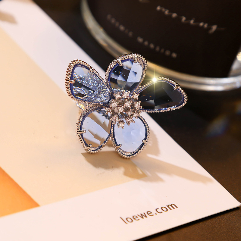 Zircon petal adjustable ring 16 undefined