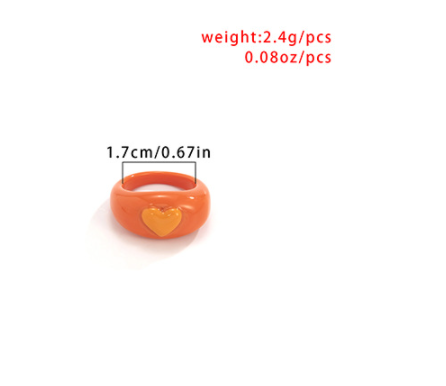 1692d500 1163 4569 9428 04bc67e76ee3 Simple Candy Color Three-dimensional Love Acrylic Joint Ring