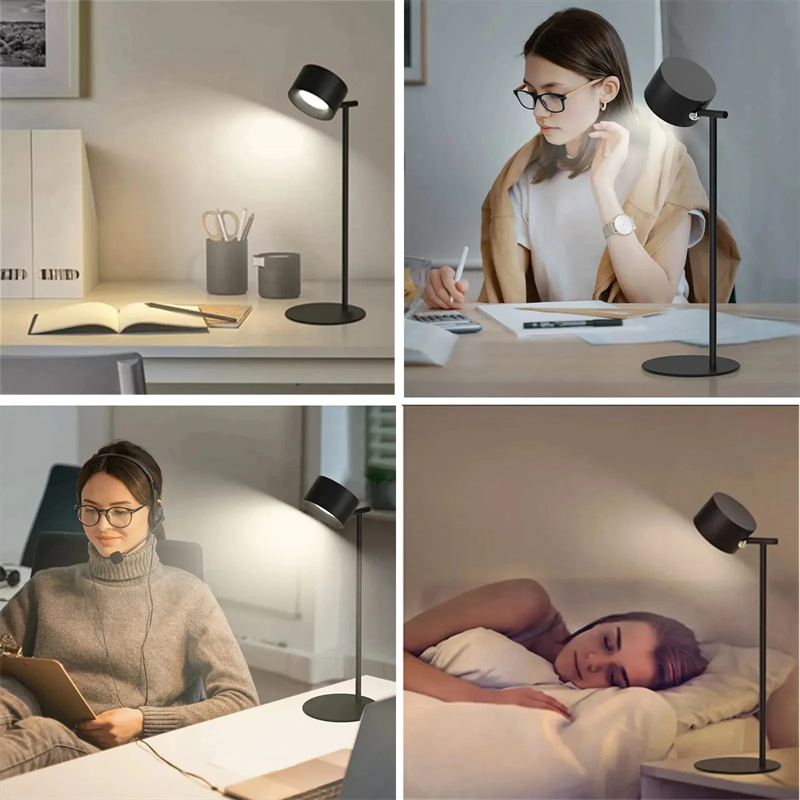 Magnetic Touchable LED USB Table Lamp 360 Rotate Cordless Flashlights Home Bedroom Night Lamp Remote Control Desk Nightlight