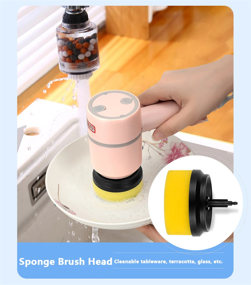 Electric Cleaning Brush Automatic Wireless Dishwashing Brush USB  Rechargeable Kitchen Bathtub Tile Professional Cleaning Brushes