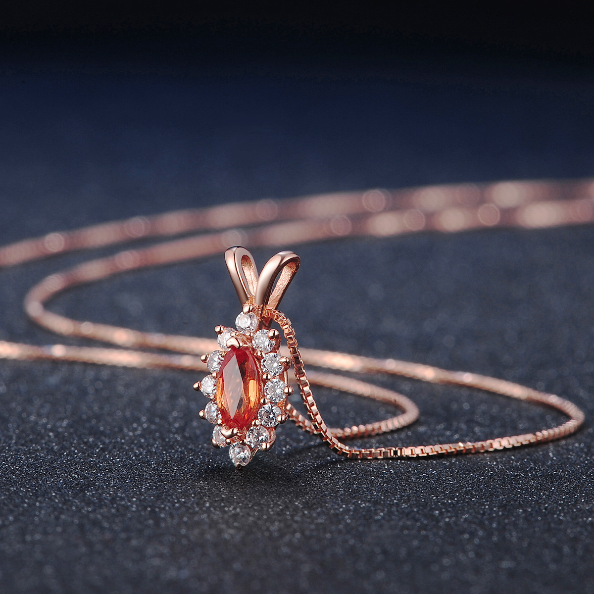 Natural citrine and zircon rose gold jewelry set 5 169855a0 2cfb 4e69 8731 dde00f8e8669 Natural citrine and zircon rose gold jewelry set