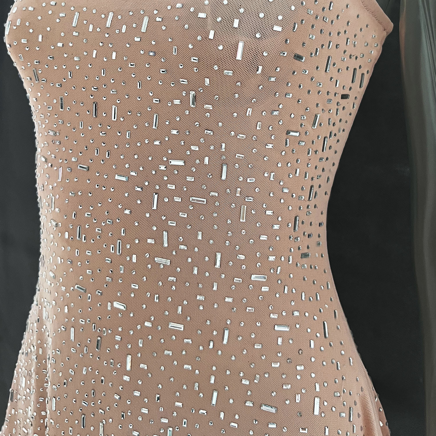 Metallic Geometric Pattern Mermaid Cami Long Bodycon Dress