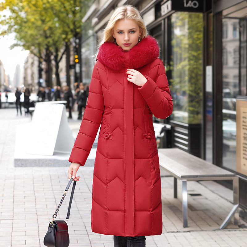 Thickened Wool Collar long coat