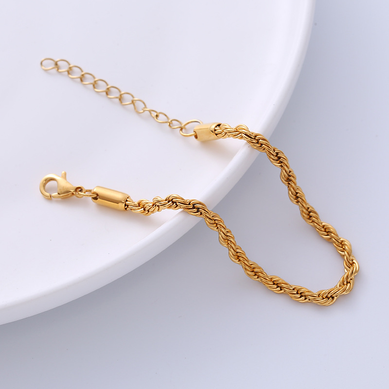 Vacuum Color-preserving Electroplated Gold Steel Stainless Steel Twist Bracelet 4 16bfa27c 5ca0 4880 a6af 371c3ab10589 Vacuum Color-preserving Electroplated Gold Steel Stainless Steel Twist Bracelet