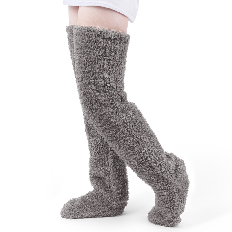 ManMaidde Thigh High Socks / Over Knee Fuzzy Socks / Boot Socks / Legging Stocking / Plush Leg Warmers for Office. Living Room, for Women &amp; Kids