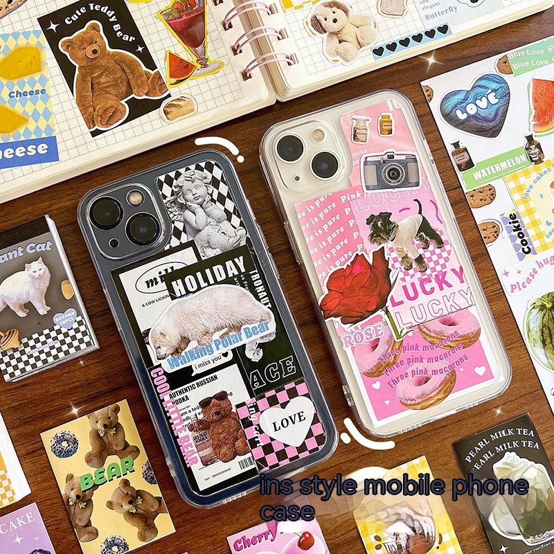 phone case Rectangle Stickers Retro phone case Sticker Book 50Pcs