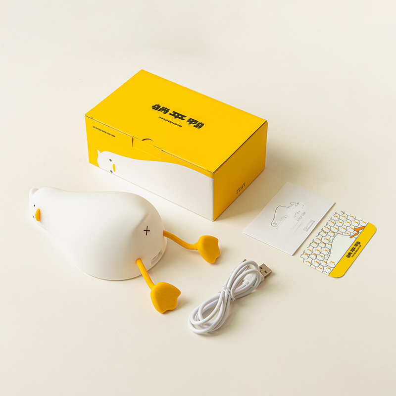 cute Silicone Duck Night Light - Rechargeable - Comes With Variety Of Accessories