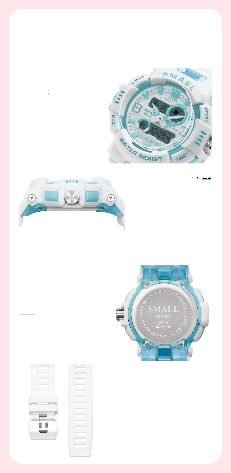 SMAEL Candy Color Sports Multifunctional Analog Digital Watch for men 8083
