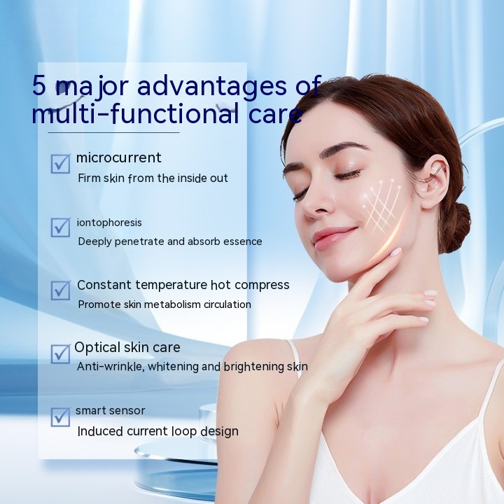 Micro-Glow Beauty Instrument Massager on Face and Neck