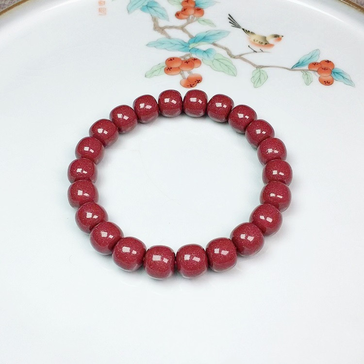 Oval-Shaped Natural Cinnabar Bracelet – YiQ Creations