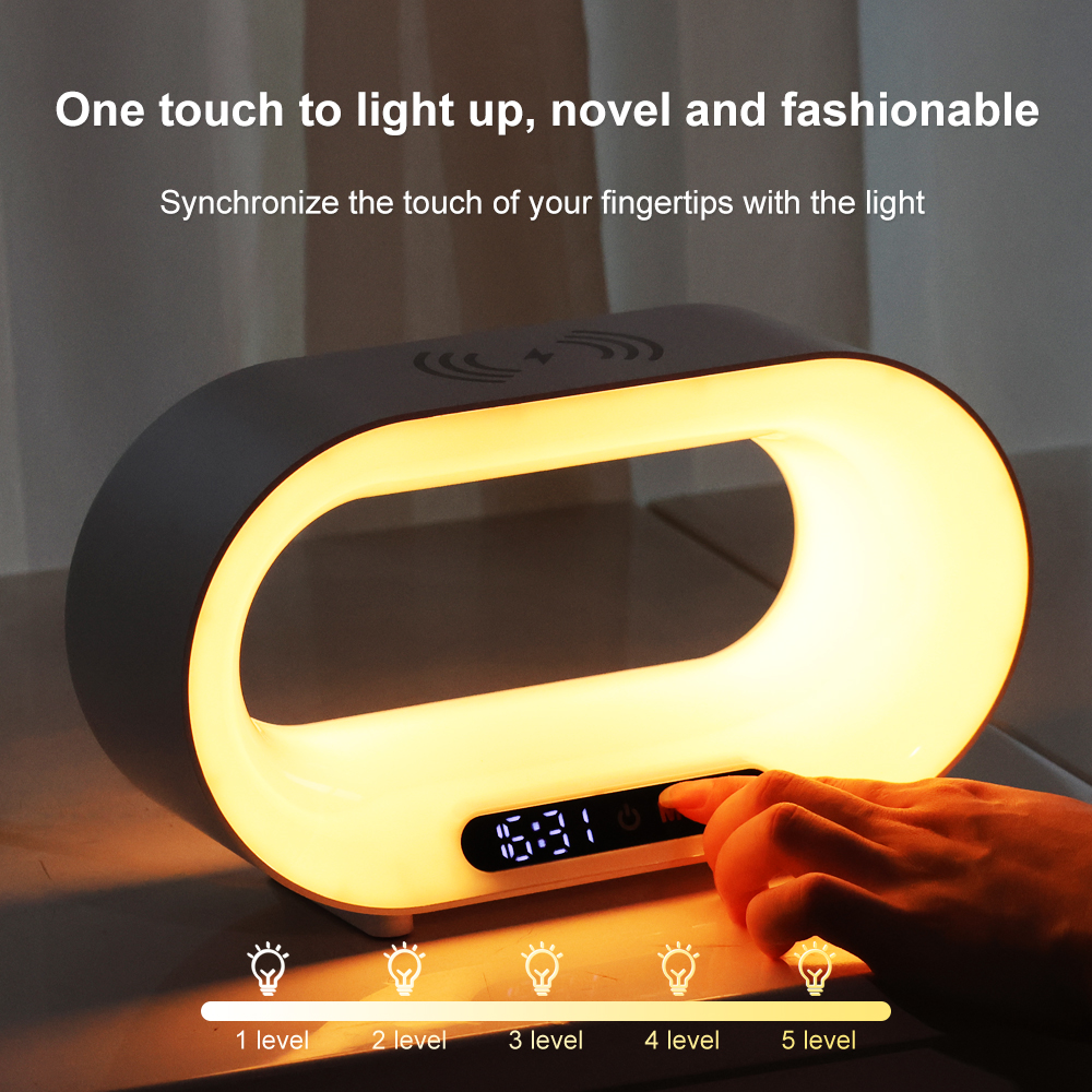 LED Night Light Alarm Clock with 3-in-1 Wireless Charging
